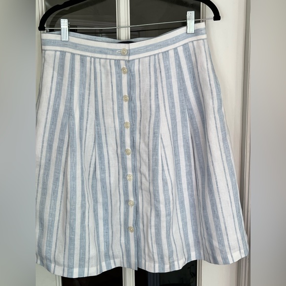 Brooks Brothers A-Line linen striped skirt 8P - Picture 2 of 6